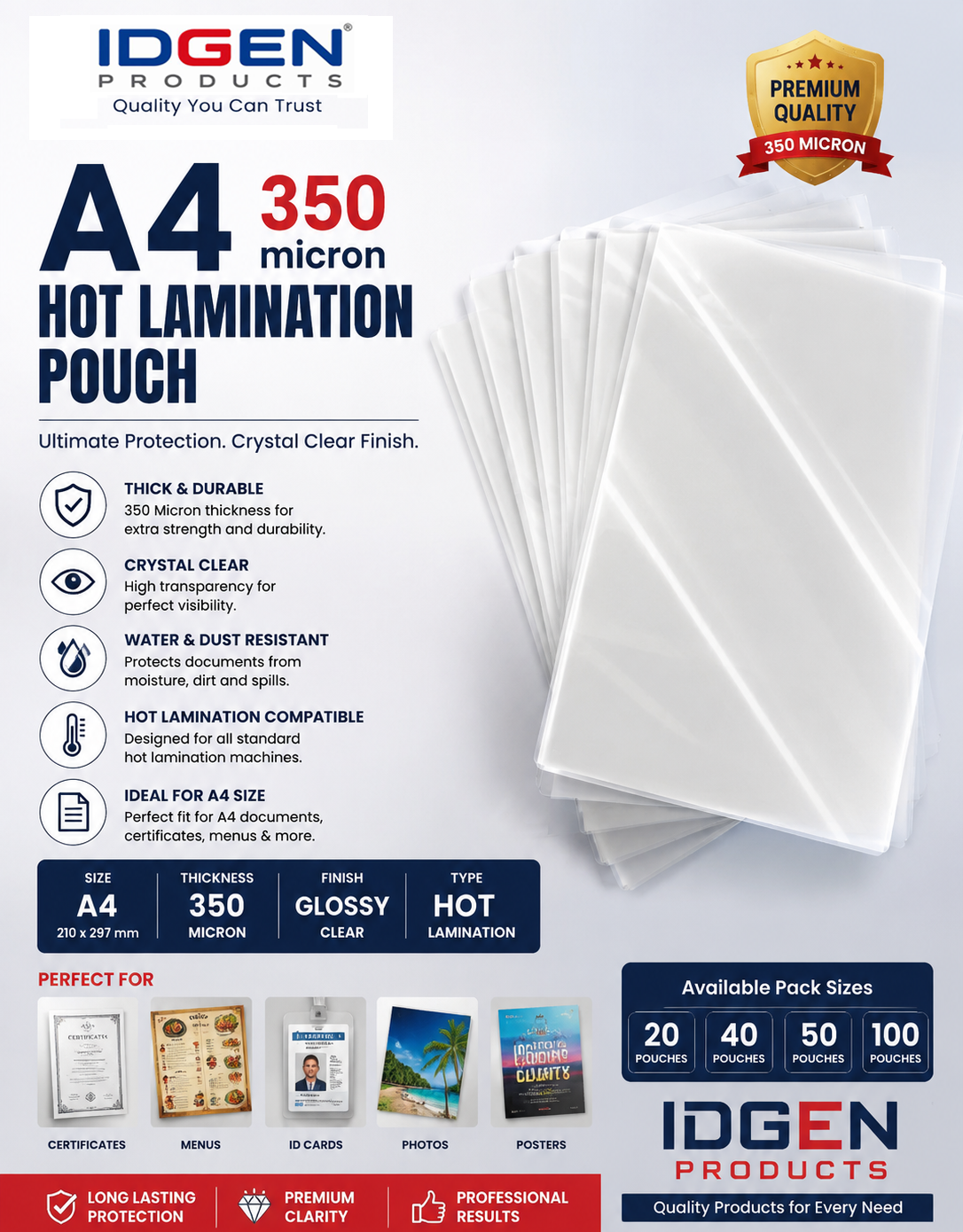 Lamination Pouch for A4 - 350 Mic